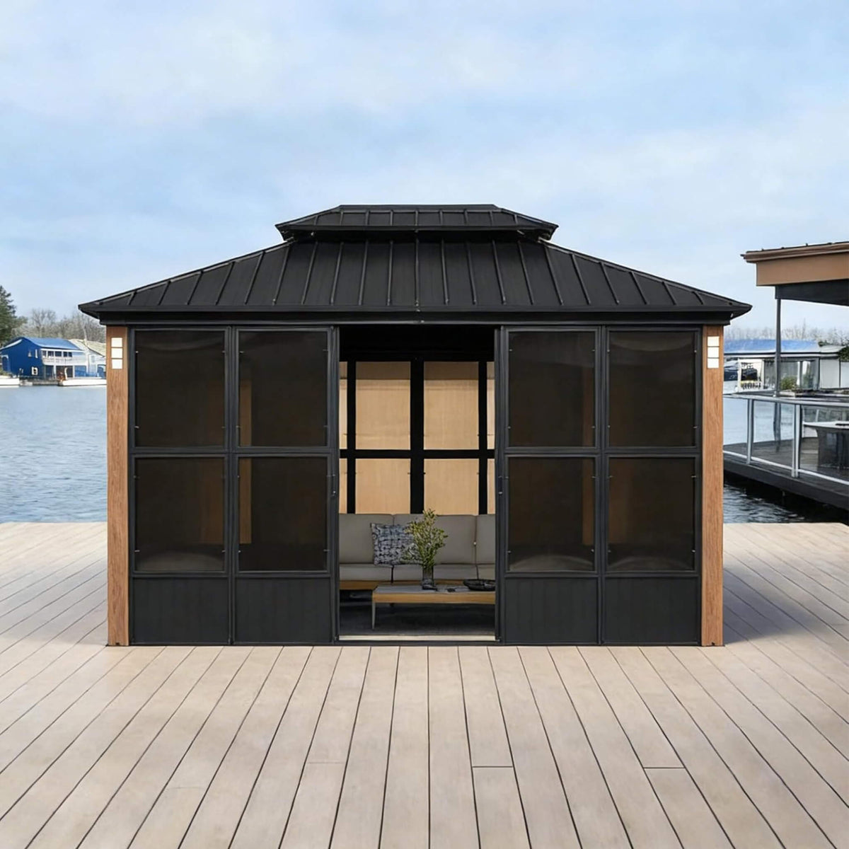 Oasis Hardtop Sunroom with Aluminum Frame and LED Lights