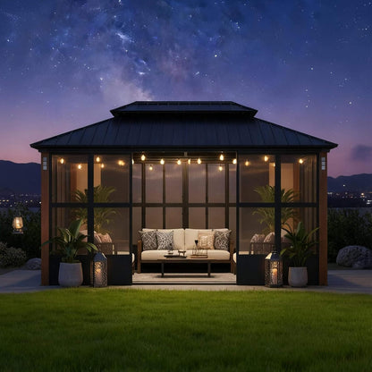 Oasis Hardtop Sunroom with Aluminum Frame and LED Lights
