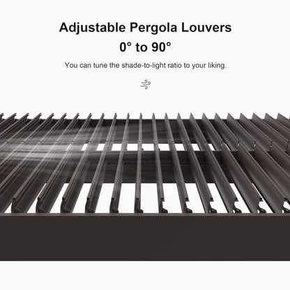 Premium Aluminum Louvered Pergola with LED Lights
