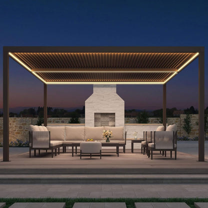 Premium Aluminum Louvered Pergola with LED Lights