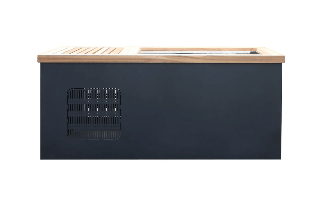 Stainless Steel Cold Plunge Pool with Integrated Chiller and Cedar Exterior